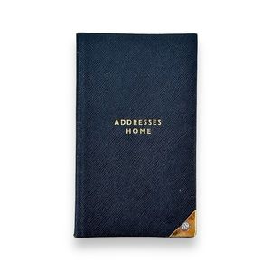 GUCCI Vintage Blue & Red Leather Bound 2-Section Mini Address Book